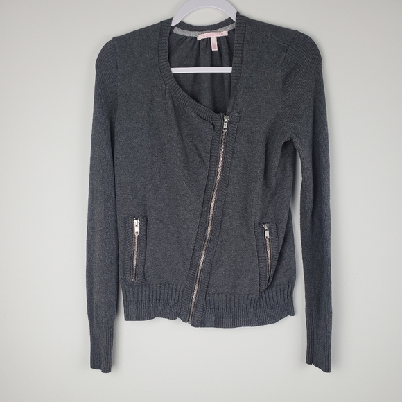 Victoria's Secret Jackets & Blazers - Victoria's Secret Moto Gray Zip Up Sweater Jacket
